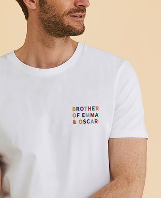 Men's T-Shirt Embroidered multicolored first-name brothers - Brother's gifts