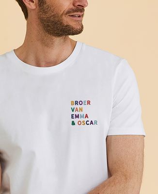 T-Shirt für Männer Bruder von mehrfarbig gestickten Vornamen - Geschenke Bruder