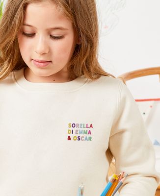 Felpa bambino Sorella di nomi ricamati multicolore - Regali per la sorella