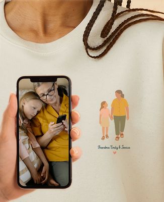 Women's sweatshirt Grandma and me from your photo