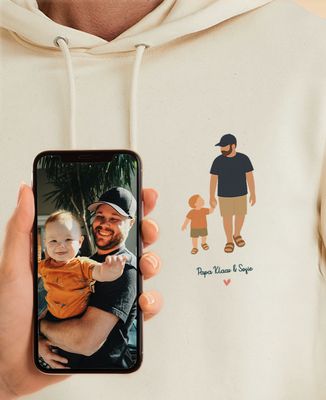 Hoodie Männer Papa und ich aus Ihrem Foto - Papa-Geschenke