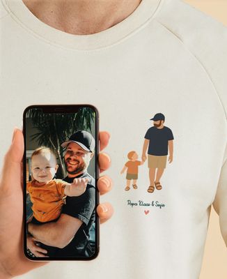 Sweatshirt Mann Papa und ich aus Ihrem Foto - Papa-Geschenke