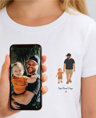 T-Shirt Kind Papa und ich aus Ihrem Foto - Papa-Geschenke