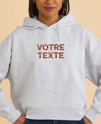 Hoodie femme Texte léopard personnalisé