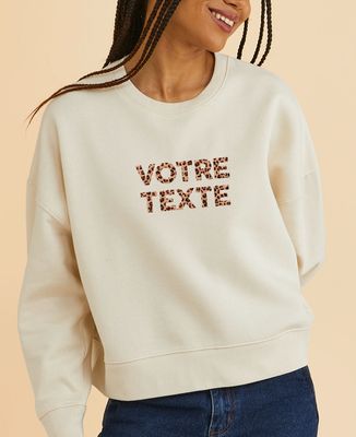 Sweatshirt femme Texte léopard personnalisé