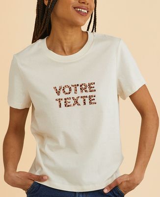 T-shirt femme Texte léopard personnalisé