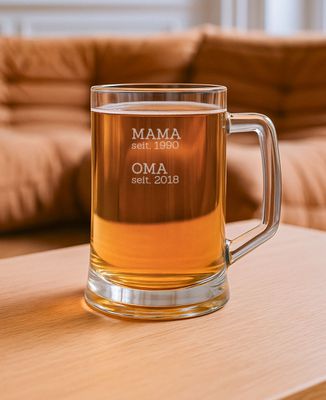 Bierkrug Mama und Oma seit Datum graviert - Aperitif