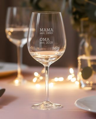 Weinglas Mama und Oma seit Datum eingraviert - Aperitif, Hochzeit