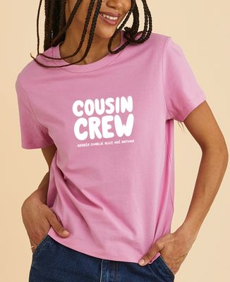T-shirt femme Cousin crew personnalisé