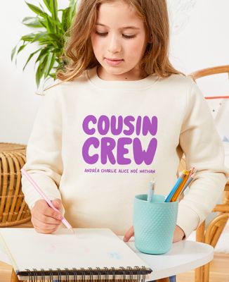 Sweatshirt enfant Cousin crew personnalisé