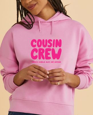 Hoodie femme Cousin crew personnalisé
