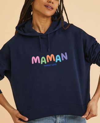 Hoodie femme Maman multicolore personnalisé - Cadeaux Maman