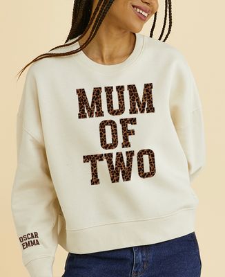 Women's sweatshirt Mum of number of children leopard - Gifts for Dad, Mom's gifts, Mom/Dad-to-be