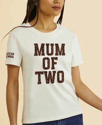 Women's T-Shirt Mum of number of children leopard - Gifts for Dad, Mom's gifts, Mom/Dad-to-be