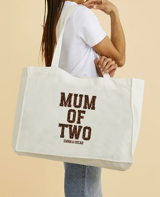 XXL Tote bags Mum of number of children leopard - Gifts for Dad, Mom's gifts, Mom/Dad-to-be