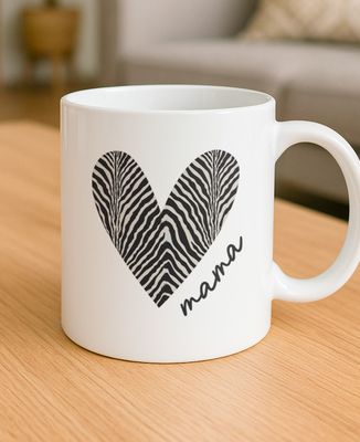 Tasse Herz Leopard Mama personalisiert