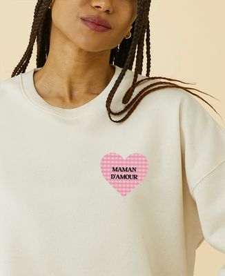 Sweatshirt femme Coeur à motif et texte personnalisé