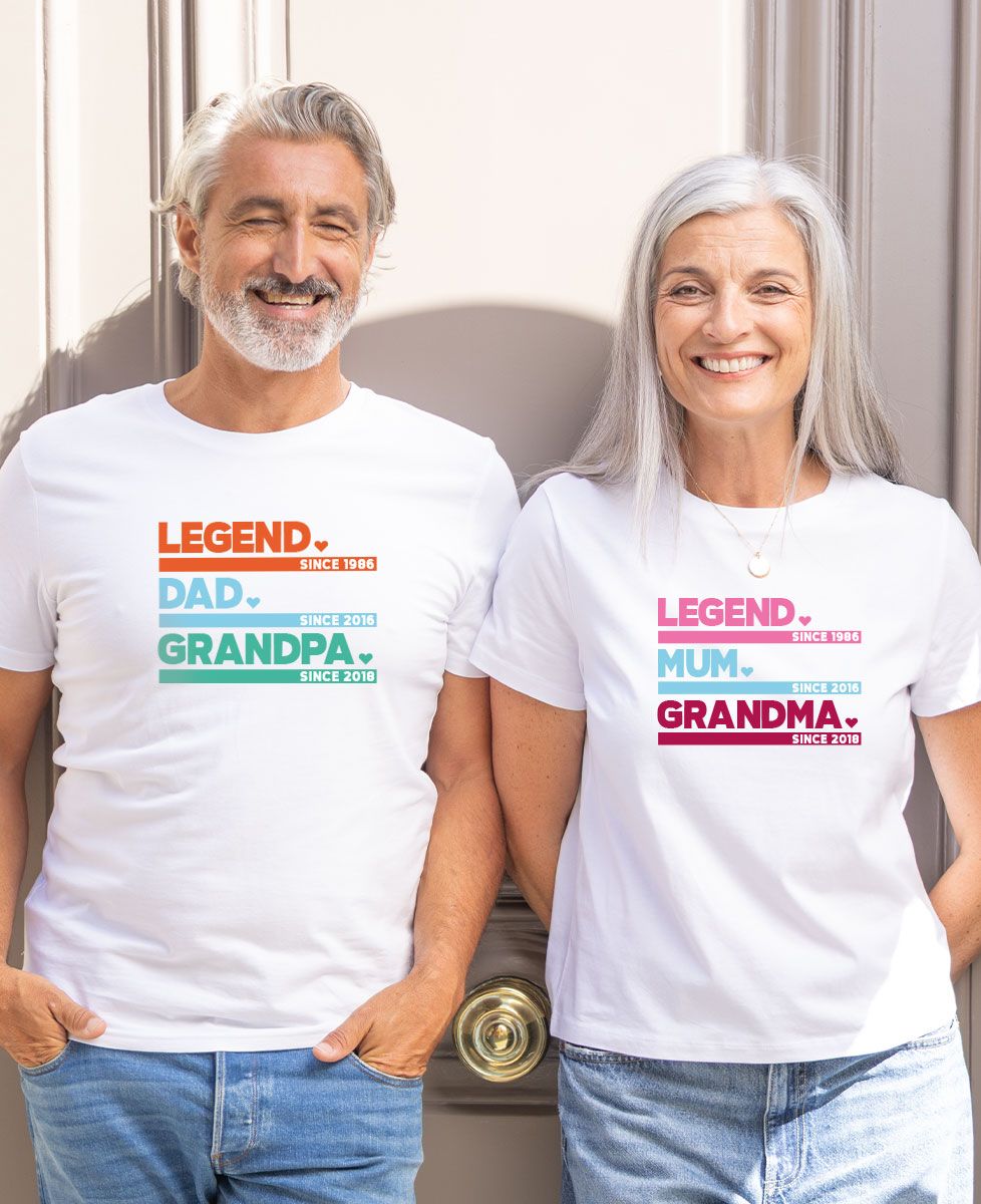 Box Duo t-shirt Légende Papa Mamie / Légende Mama Mamie