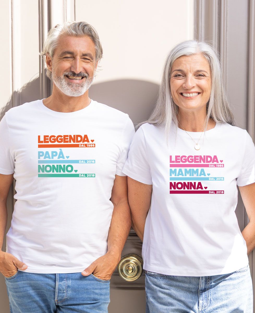 Box Duo t-shirt Légende Papa Mamie / Légende Mama Mamie