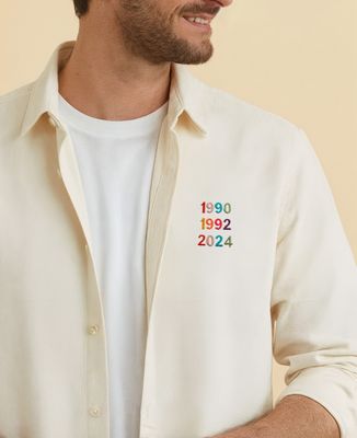 Shirt Custom embroidered multicolored years - Gifts for Dad, Mom's gifts