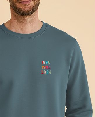 Men's sweatshirt Custom embroidered multicolored years - Gifts for Dad, Mom's gifts