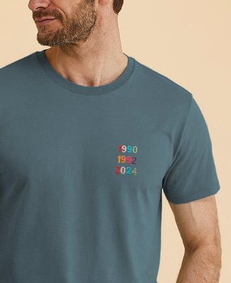 T-Shirt für Männer Jahre mehrfarbig bestickt personalisiert - Papa-Geschenke, Geschenke Mama