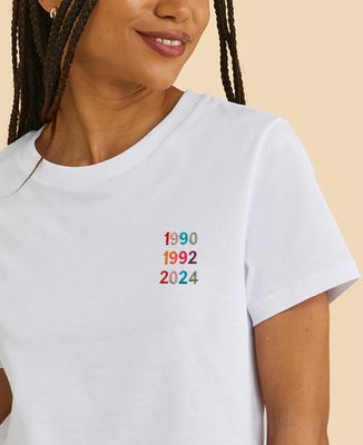Women's T-Shirt Custom embroidered multicolored years - Gifts for Dad, Mom's gifts