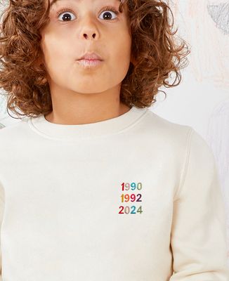 Children's sweatshirt Custom embroidered multicolored years - Gifts for Dad, Mom's gifts