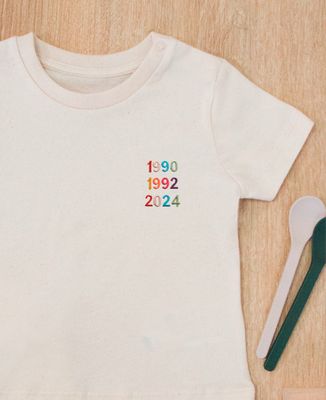 Baby T-Shirt Custom embroidered multicolored years - Gifts for Dad, Mom's gifts
