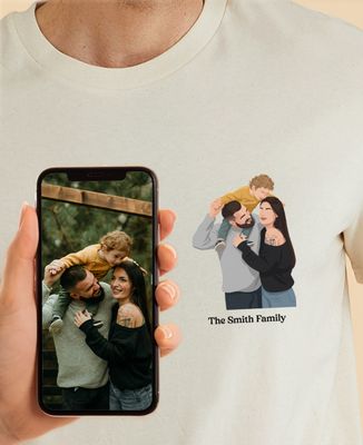 Men's T-Shirt Minimalist illustrated portrait from your photo - Bachelor/Bachelorette party & Wedding