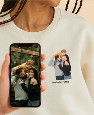 Women's sweatshirt Minimalist illustrated portrait from your photo - Bachelor/Bachelorette party & Wedding