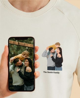 Men's sweatshirt Minimalist illustrated portrait from your photo - Bachelor/Bachelorette party & Wedding