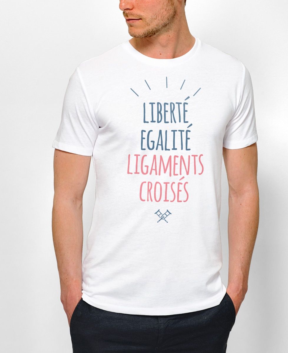 T-shirt homme Liberté Égalité Ligaments croisés - Sport, Football