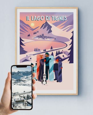 Famiglia in montagna dalla tua foto