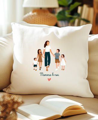 Cuscino Mamma e noi personalizzati - Regali per la mamma, Regali per coppie