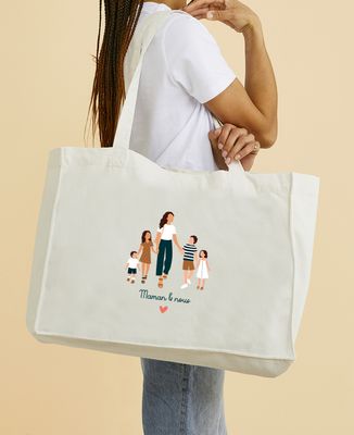 Tote bag XXL Mamma e noi personalizzati - Regali per la mamma, Regali per coppie