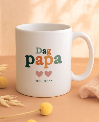 Tasse Hallo Papa und personalisierte Herzen - Papa-Geschenke