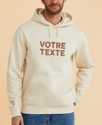 Hoodie homme Texte personnalisé léopard et prénom des enfants