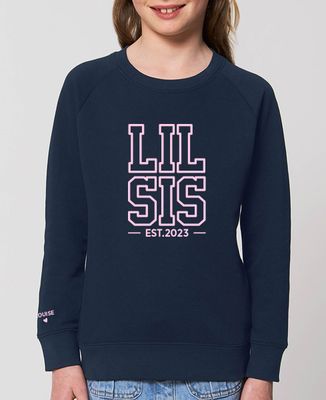 Children's sweatshirt Lil sis and first name on sleeve - Sister Gift