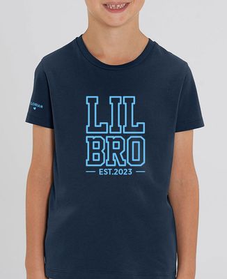 Child T-Shirt Lil bro and first name on sleeve - Brother's gifts