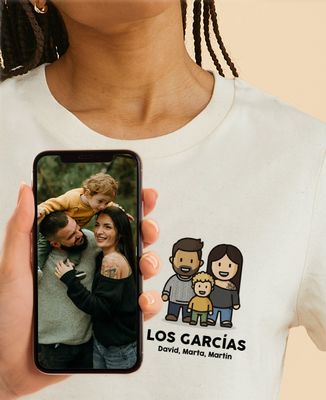 Camiseta de mujer Figurita familiar a partir de su foto - Regalos para papá, Regalos para mamá, El regalo del abuelo, Regalos de la abuela