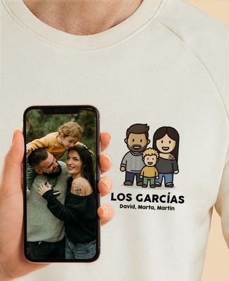 Sudadera de hombre Figurita familiar a partir de su foto - Regalos para papá, Regalos para mamá, El regalo del abuelo, Regalos de la abuela