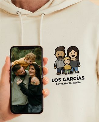 Sudadera con capucha para hombre Figurita familiar a partir de su foto - Regalos para papá, Regalos para mamá, El regalo del abuelo, Regalos de la abuela