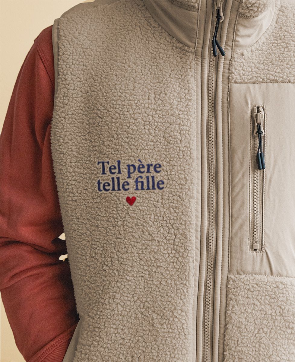 Veste polaire Tel père telle fille (brodé) - Cadeaux Maman, Cadeaux Couple, Duo assortis