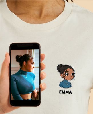 Camiseta de mujer Personaje chibi a partir de tu foto - Regalos para papá, Regalos para mamá, Aperitivo, Regalos para parejas