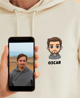 Sudadera con capucha para hombre Personaje chibi a partir de tu foto - Regalos para papá, Regalos para mamá, Aperitivo, Regalos para parejas