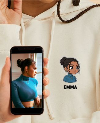 Hoodie Frauen Chibi-Charakter aus Ihrem Foto - Papa-Geschenke, Geschenke Mama, Aperitif, Geschenke für Paare
