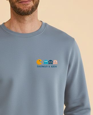 Men's sweatshirt Dadman and his little embroidered ghosts - Gifts for Dad