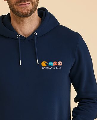 Men's hoodie Dadman and his little embroidered ghosts - Gifts for Dad