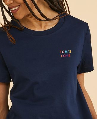 Women's T-Shirt Love embroidered multicolored name - Couple gifts, Woman Couple Gifts, Gifts for Couples